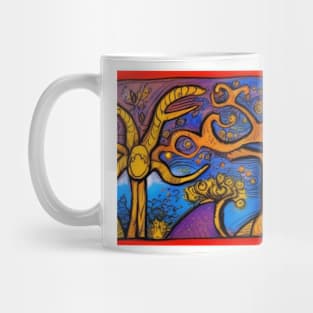 Folk Art Abstract Fairytale Forest Mug